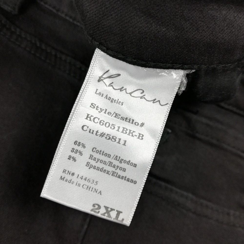 Kancan Womens Jeans Skinny‎ Crop Denim Black Wash Whiskering Raw Hem Plus 2XL - Picture 6 of 10